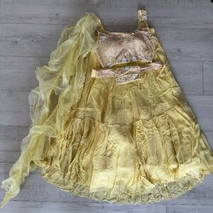 Four Piece Yellow Indian Lengha